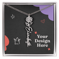 Flower Name Necklace with customizable birth flower design
