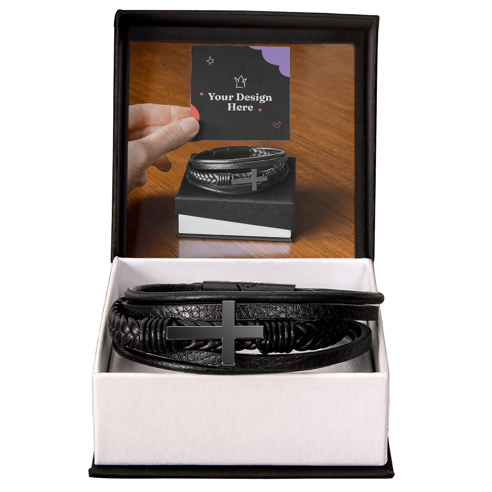 Men's Cross Leather Bracelet