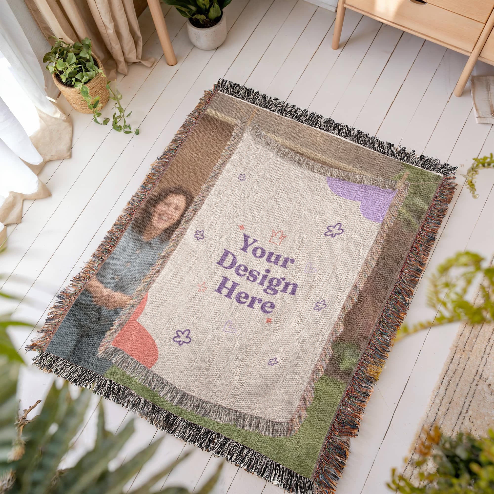 Photo Heirloom Woven Blanket (Portrait)